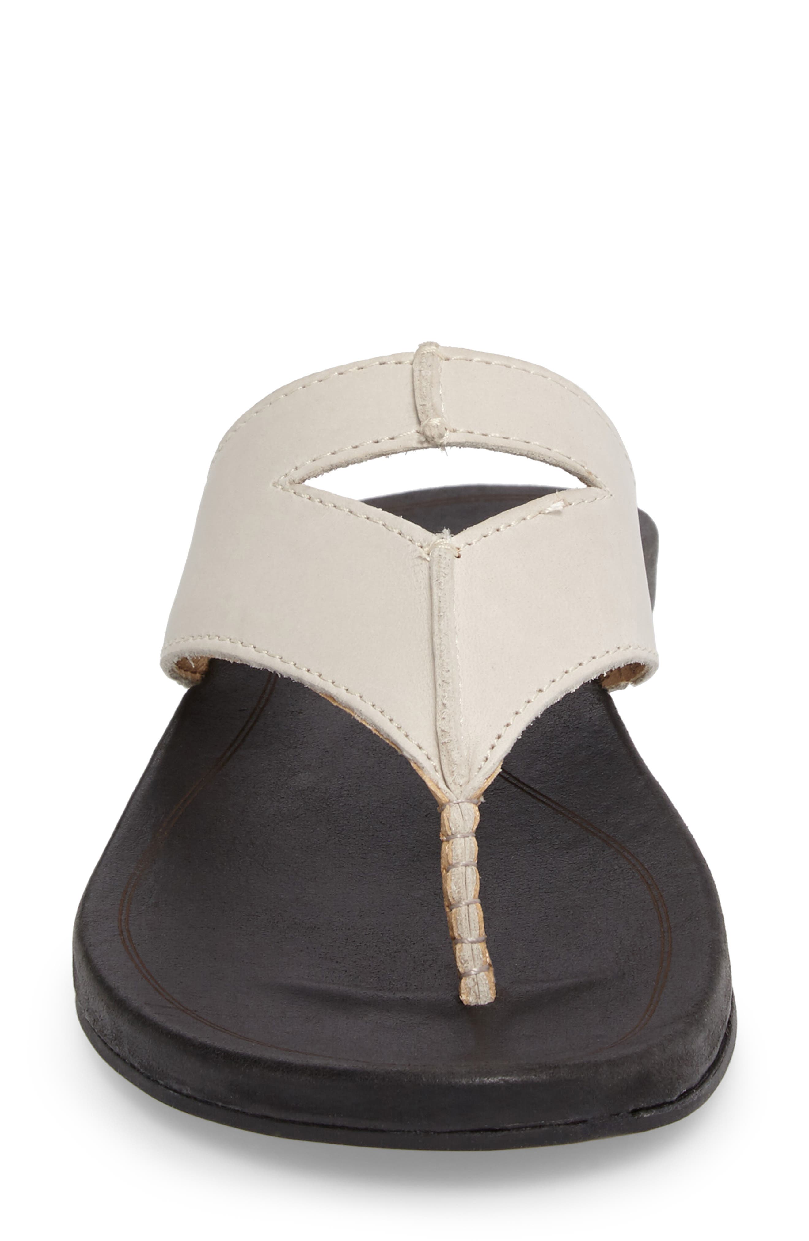 Lala Flip Flop, Alternate, color, OFF WHITE/ BLACK LEATHER
