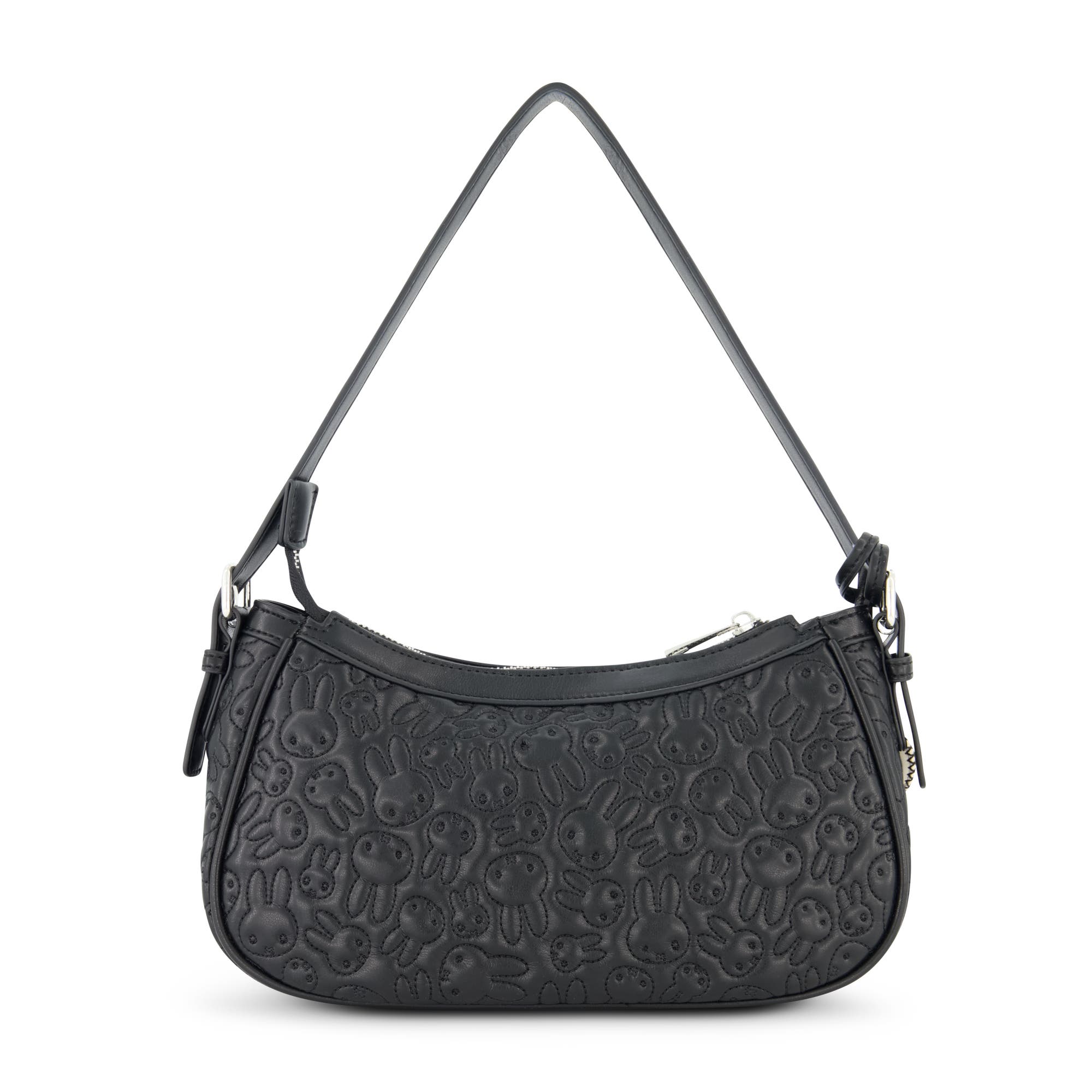 Daniele Nicole Miffy Quilted PU Shoulder Bag with Charm, Alternate, color, Black
