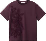 MANGO Floral Embroidered Cotton T-Shirt