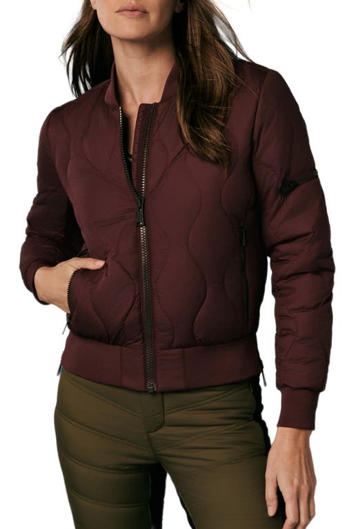 Alp N Rock Metro Water Repellent Quilted Bomber Jacket in Burgundy 