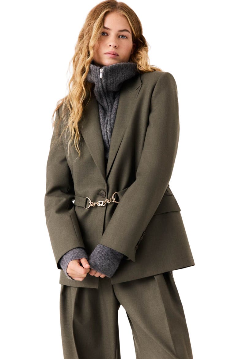Single-breasted suit jacket, Alternate, color, Khaki