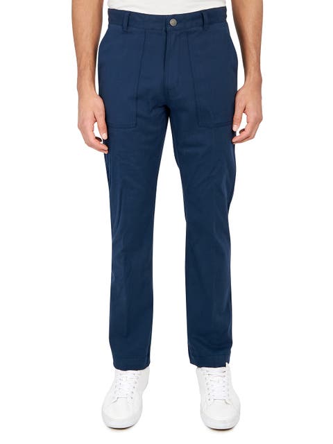 Slim Fit Solid Cotton Stretch Utility Pants