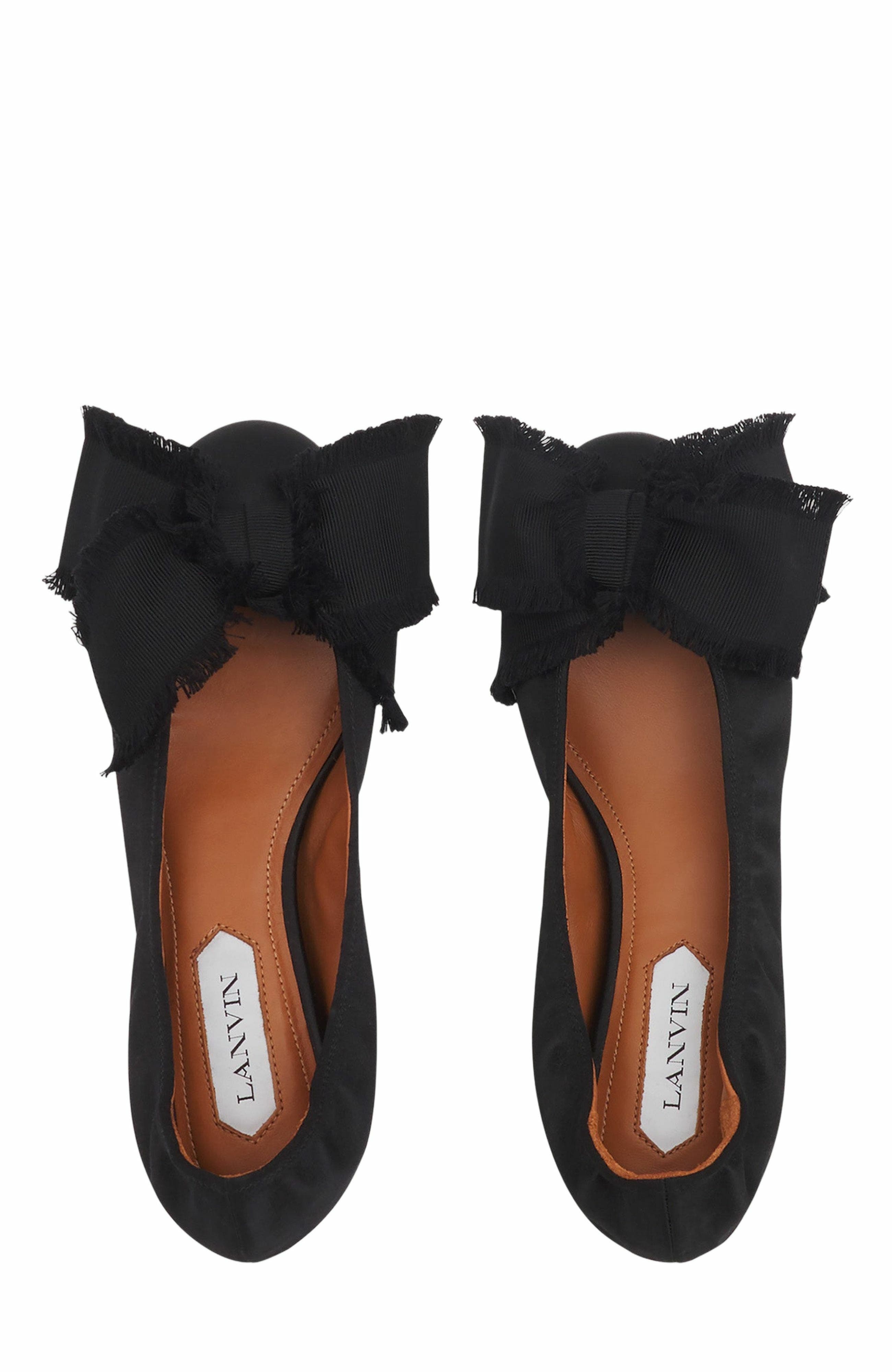 Ballerina Flat With A Satin Bow, Alternate, color, Black