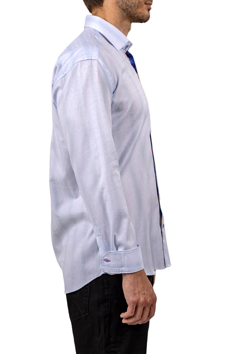 Maceoo Fibonacci Ascension 0075 Contemporary Fit Button-Up Shirt, Alternate, color, White Multi