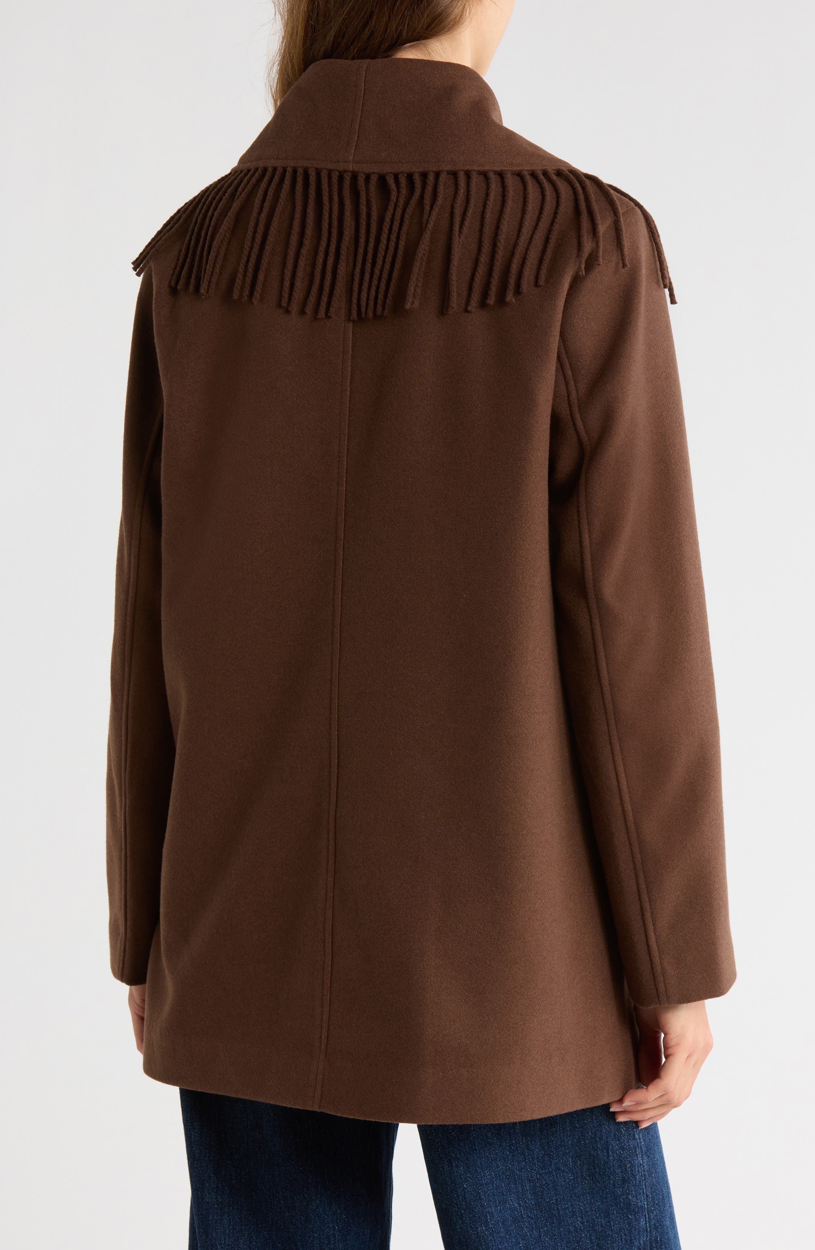 Fringe Shawl Collar Coat - image 4