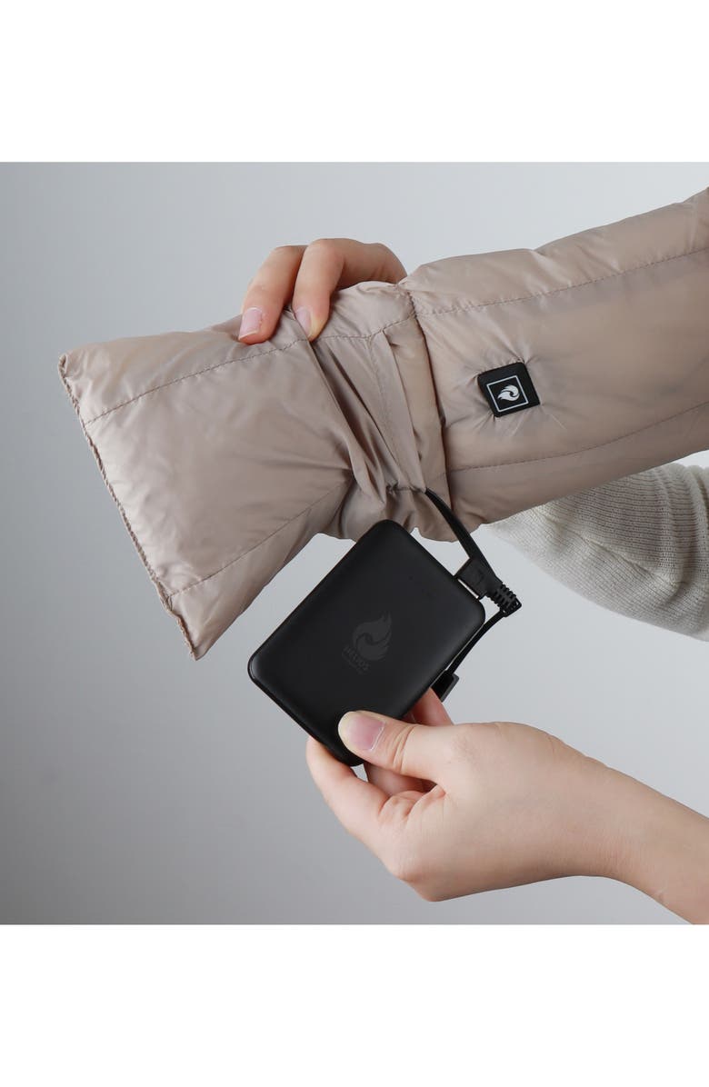 HELIOS THE HEATED COAT Paffuto Box Quilted Heated Scarf, Alternate, color, Taupe