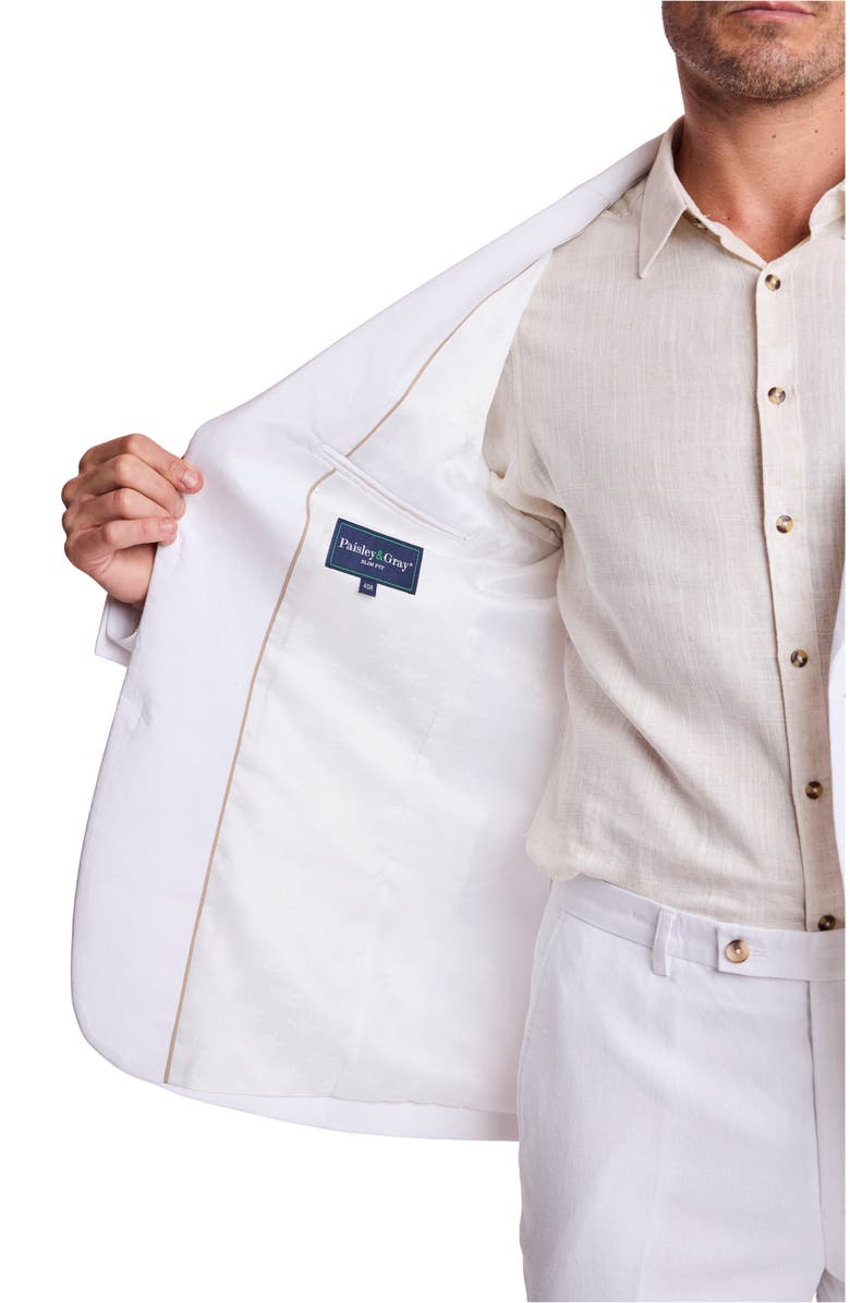 PAISLEY & GRAY Dover Slim Fit Sport Coat, Alternate, color, White Lotus Linen