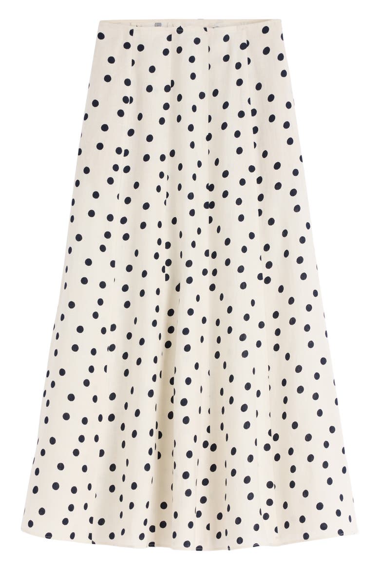 Miriam Linen Maxi Skirt, Alternate, color, IVORY PAINTED DOT