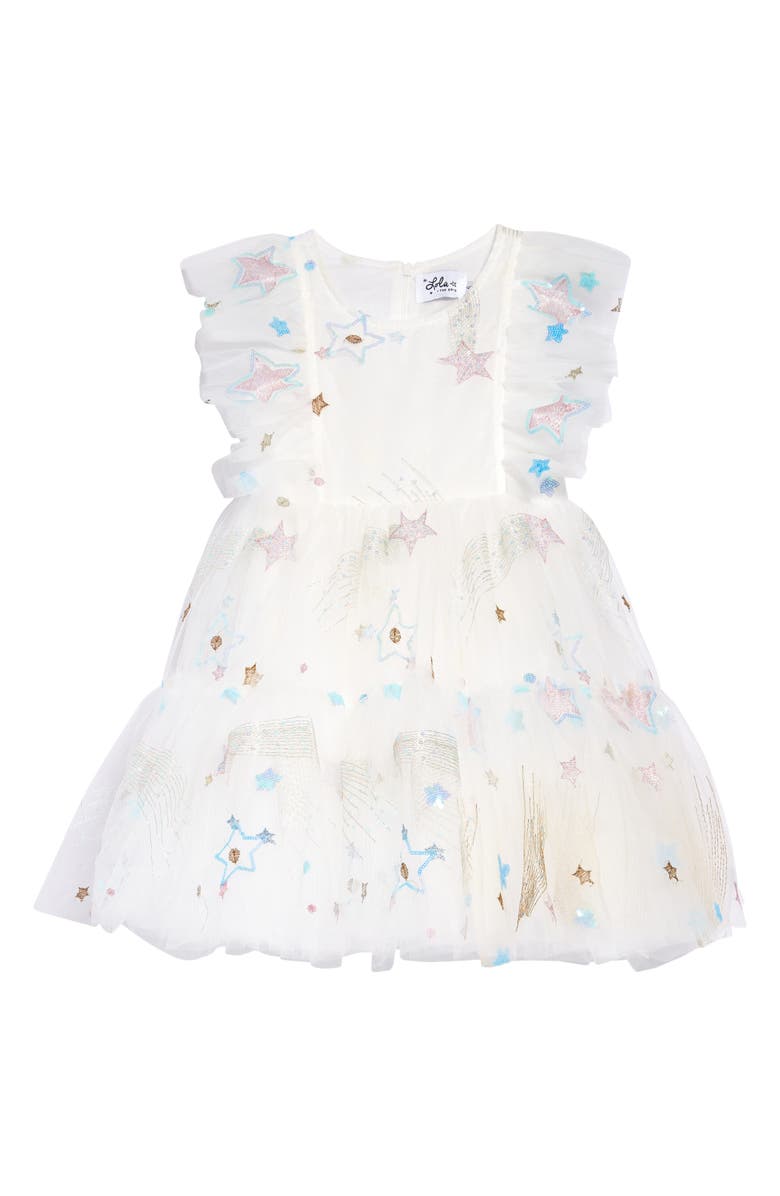 Lola + The Boys Kids' Shooting Star Embellished Tulle Party Dress, Main, color,