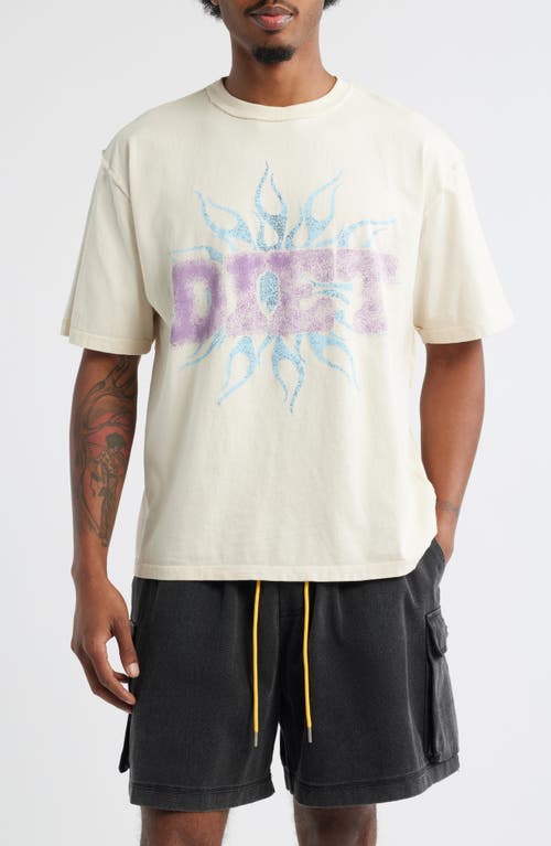 DIET STARTS MONDAY Flame Spray Graphic T-Shirt in Cream/Purple  product