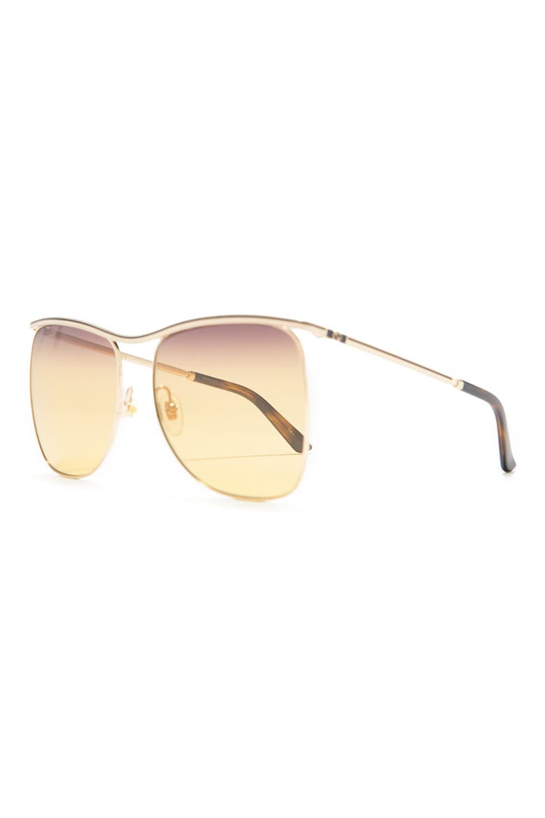 63mm Square Sunglasses, Alternate, color, GOLD