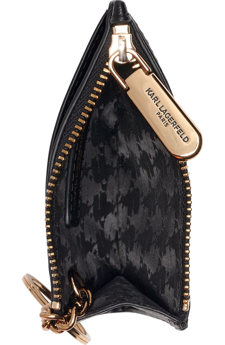 KARL LAGERFELD PARIS Slg Card Case, Alternate, color, Black/Gold