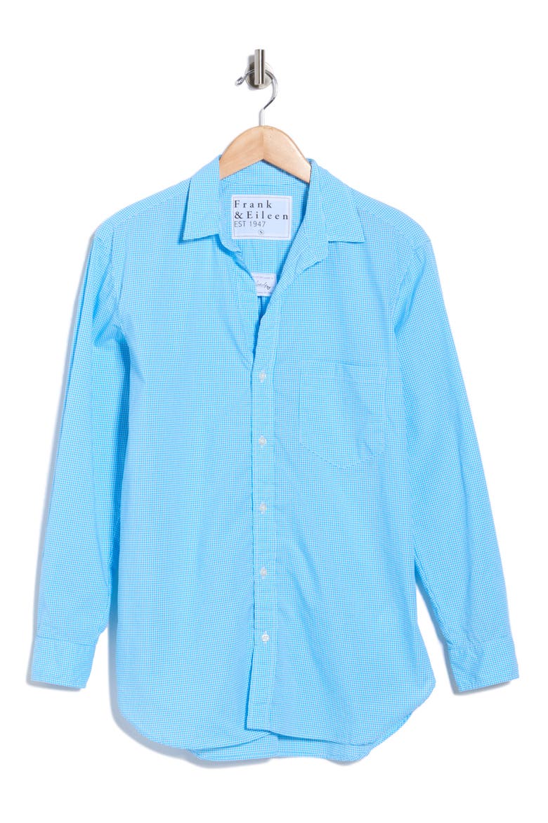 Relaxed Fit Button-Up Shirt, Alternate, color, GINGHAM BLUE