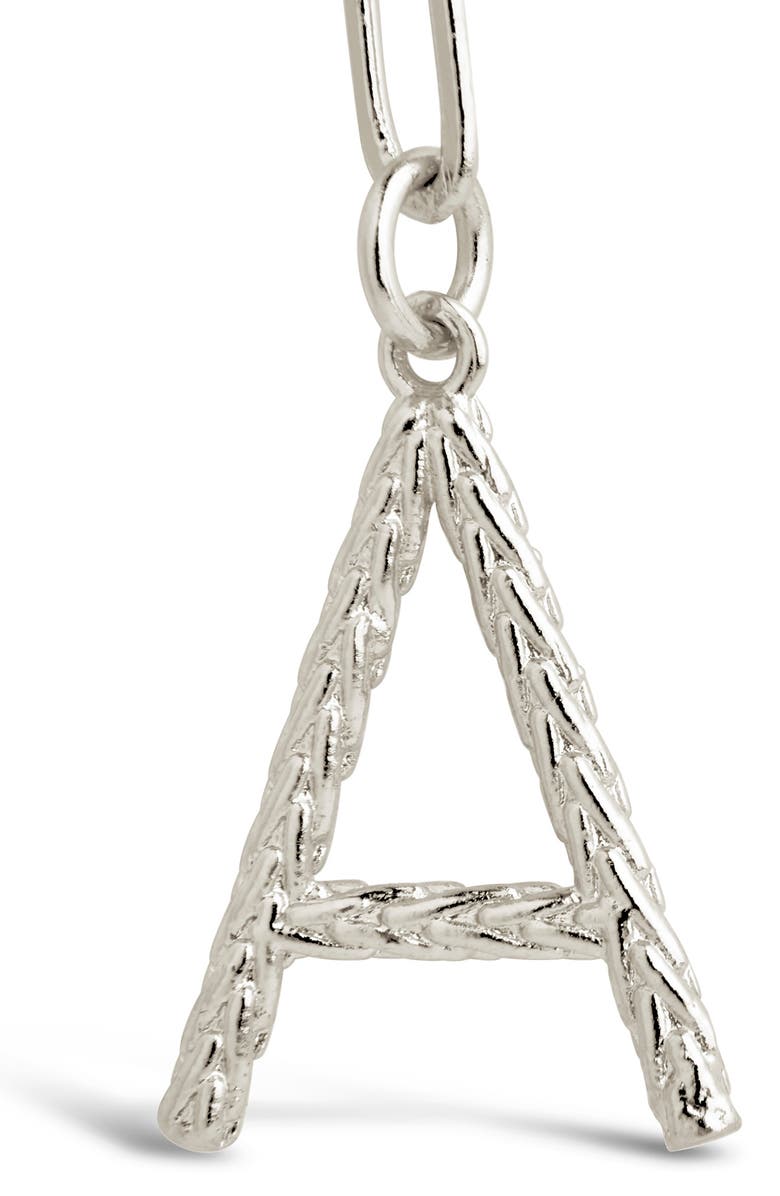 Sterling Forever Rhodium Plated Braided Initial Pendant Necklace, Alternate, color, 