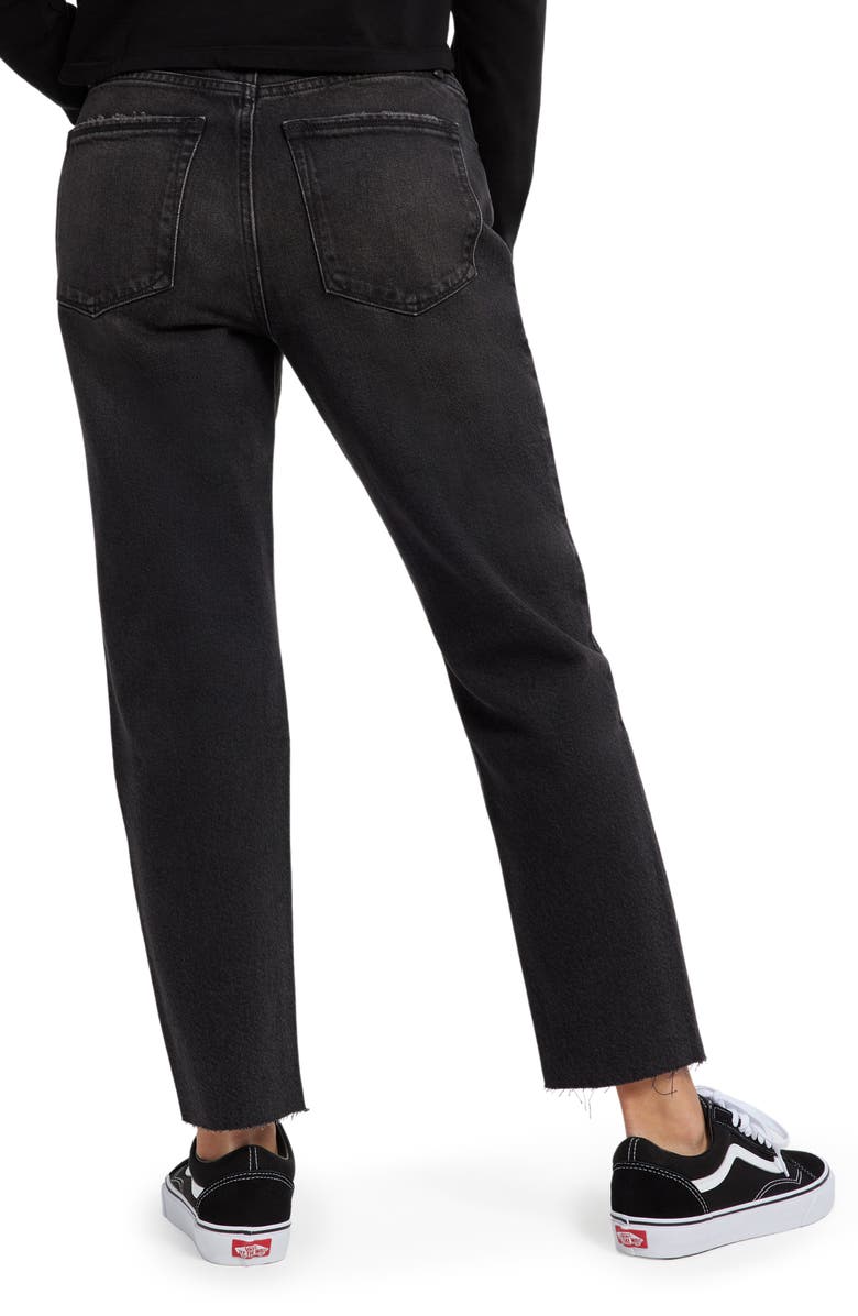 Good American Good Girlfriend High Waist Raw Hem Jeans, Alternate, color,