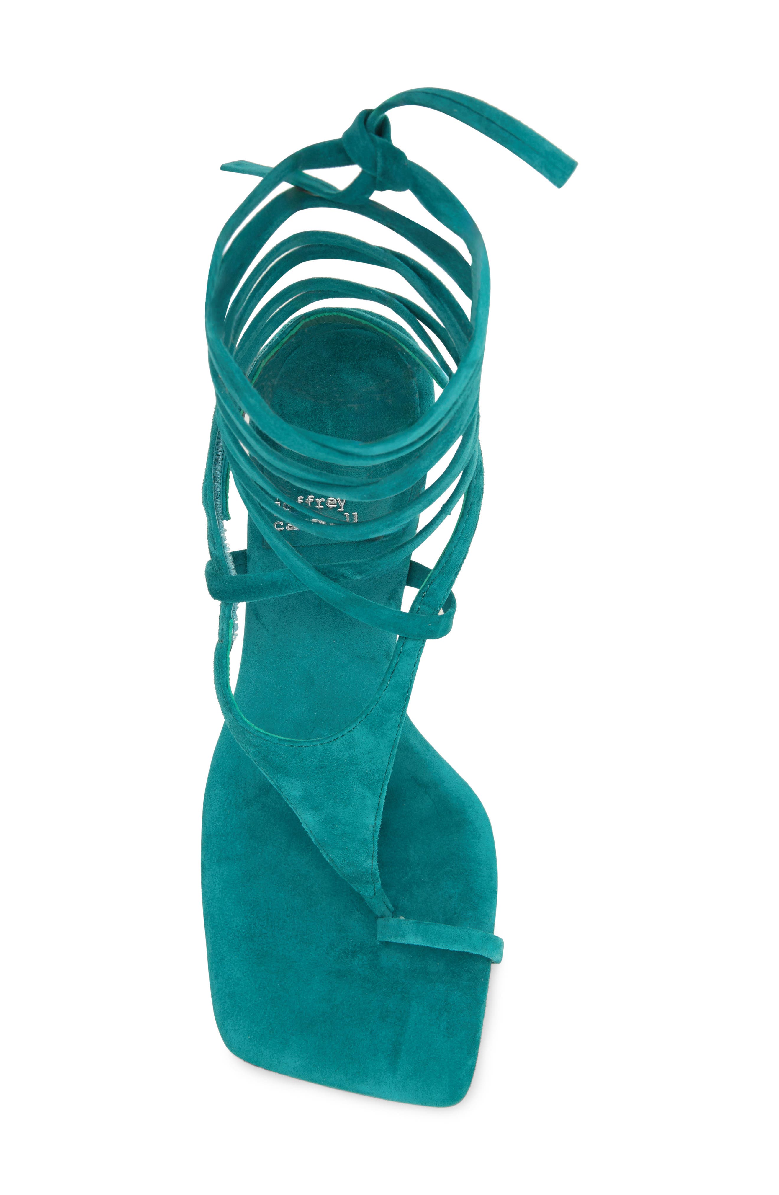 Bon Bon Ankle Wrap Sandal, Alternate, color, TURQUOISE SUEDE
