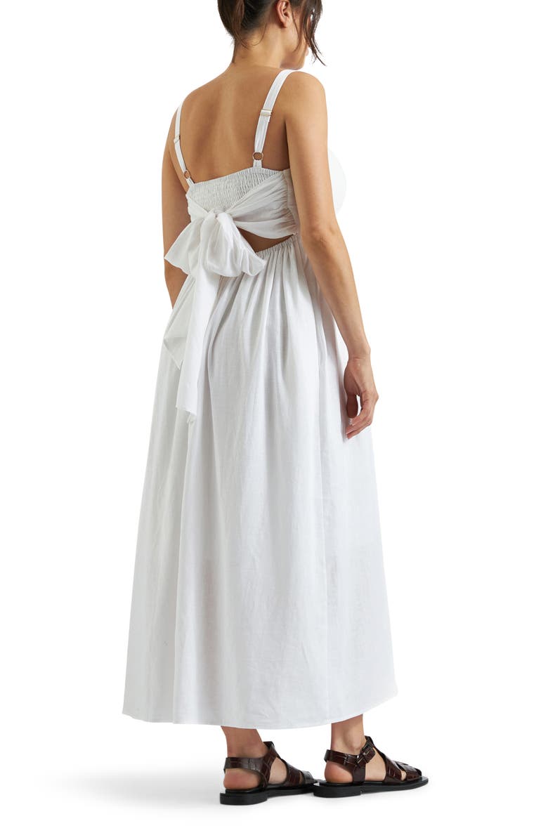 Ripe Maternity Simone Tie Back Linen Dress, Alternate, color, White