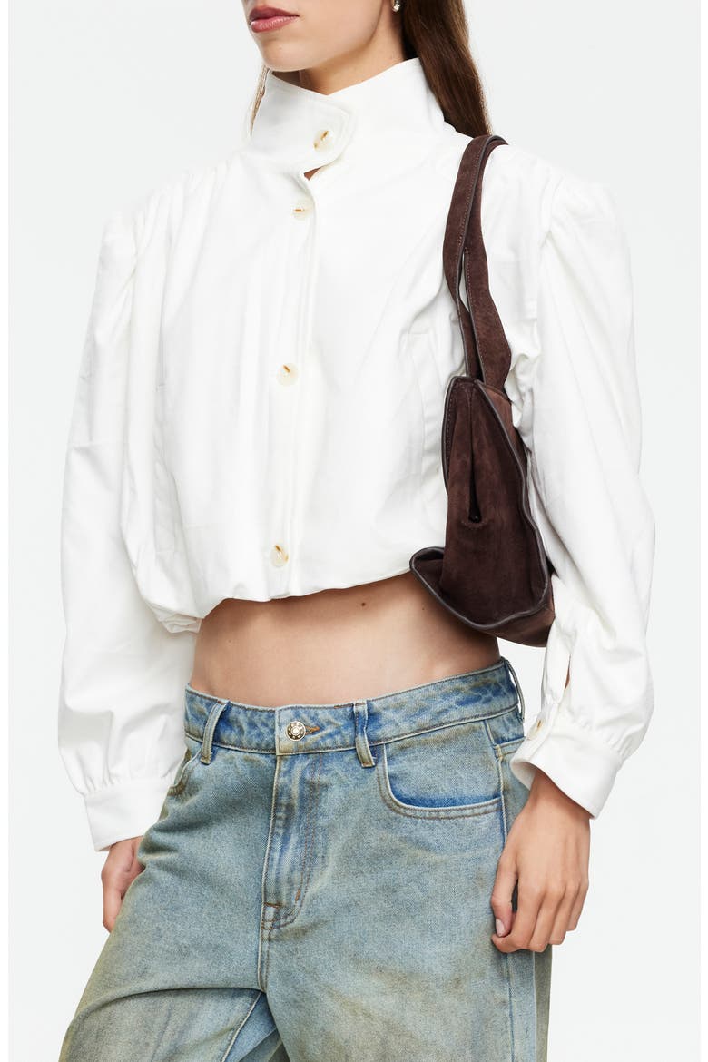 Luminous Faux Suede Jacket, Alternate, color, MOONLIGHT