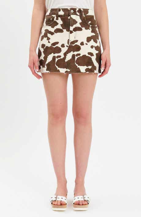 Malibu Raw Hem Denim Miniskirt