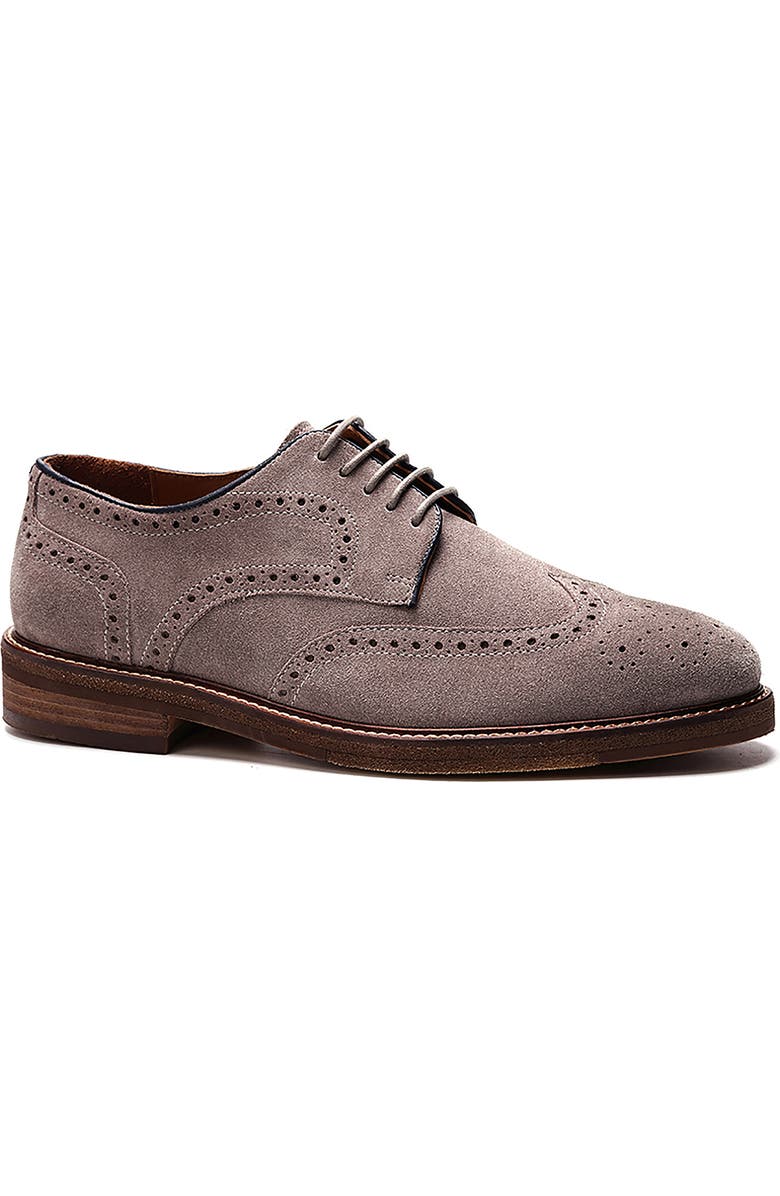 A. Veer Cambridge Wingtip Lace-up, Main, color, Taupe Suede