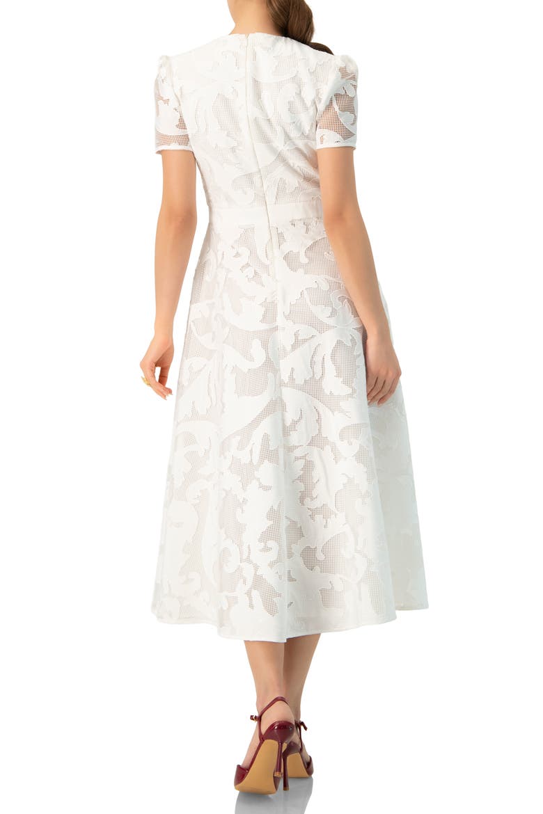 Lace A-Line Midi Dress, Alternate, color, White