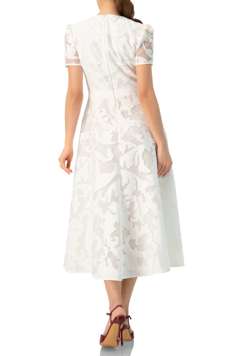 IVONNE Lace A-Line Midi Dress, Alternate, color, White