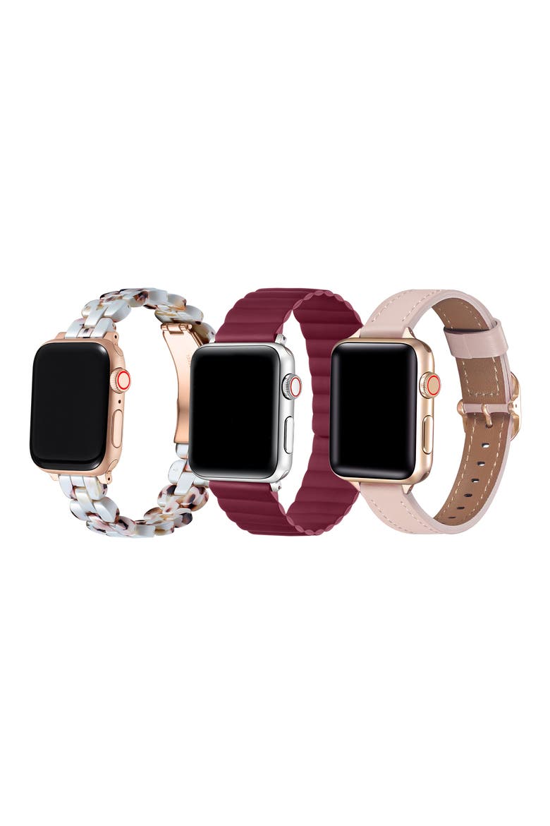 Assorted 3-Pack Apple Watch® Watchbands, Main, color, PINK ASSORTED/ MULTI