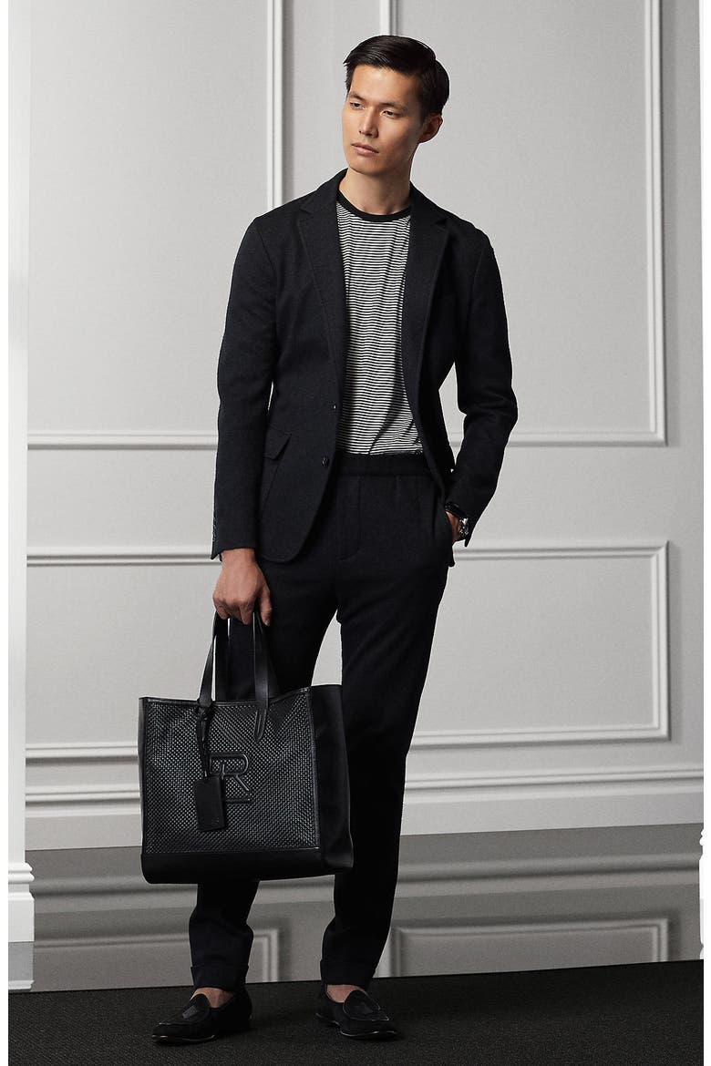 Hadley Herringbone Jersey Sport Coat, Alternate, color, BLACK