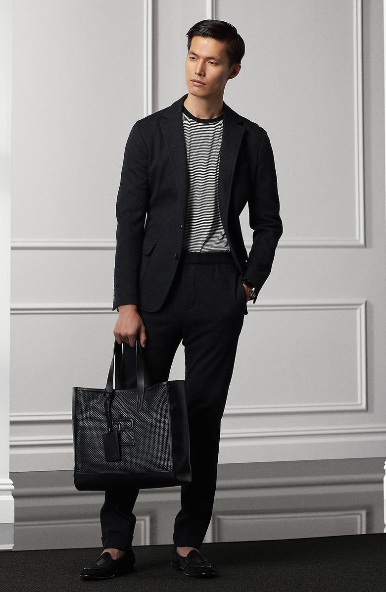 Ralph Lauren Purple Label Hadley Herringbone Jersey Sport Coat, Alternate, color, 