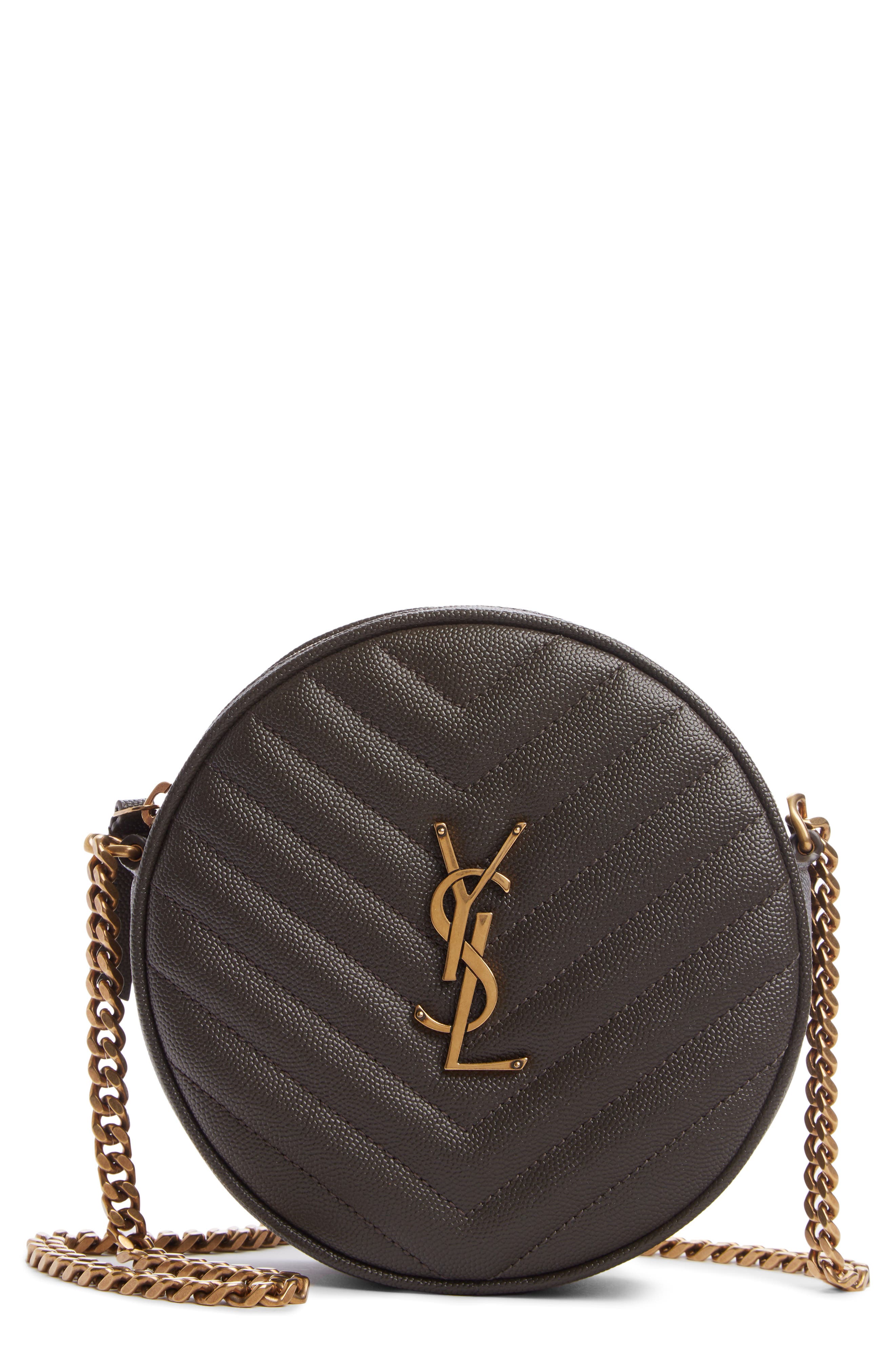Vinyle Matelassé Leather Crossbody Bag, Main, color, PEBBLE