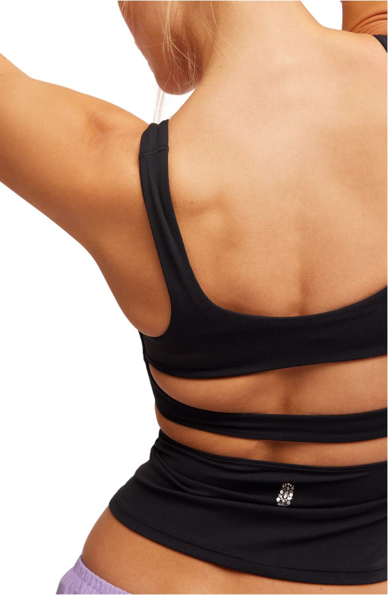 Free People FP Movement Never Better Tank, Alternate, color, Black