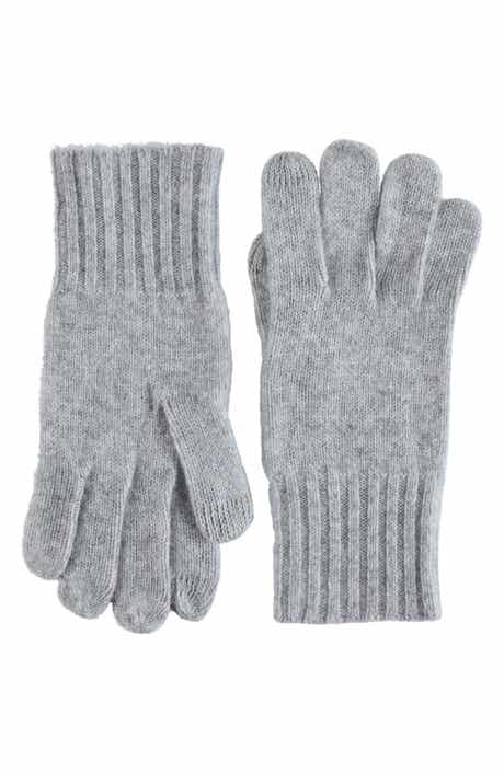 Amicale Cashmere Rib Knit Gloves