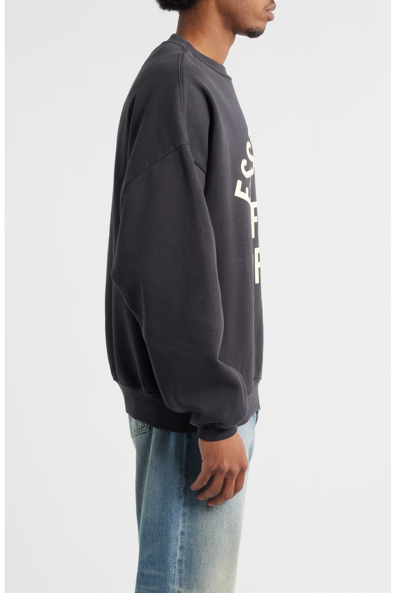 Campus '90s Fleece Logo Graphic Sweatshirt, Alternate, color, FADED BLACK
