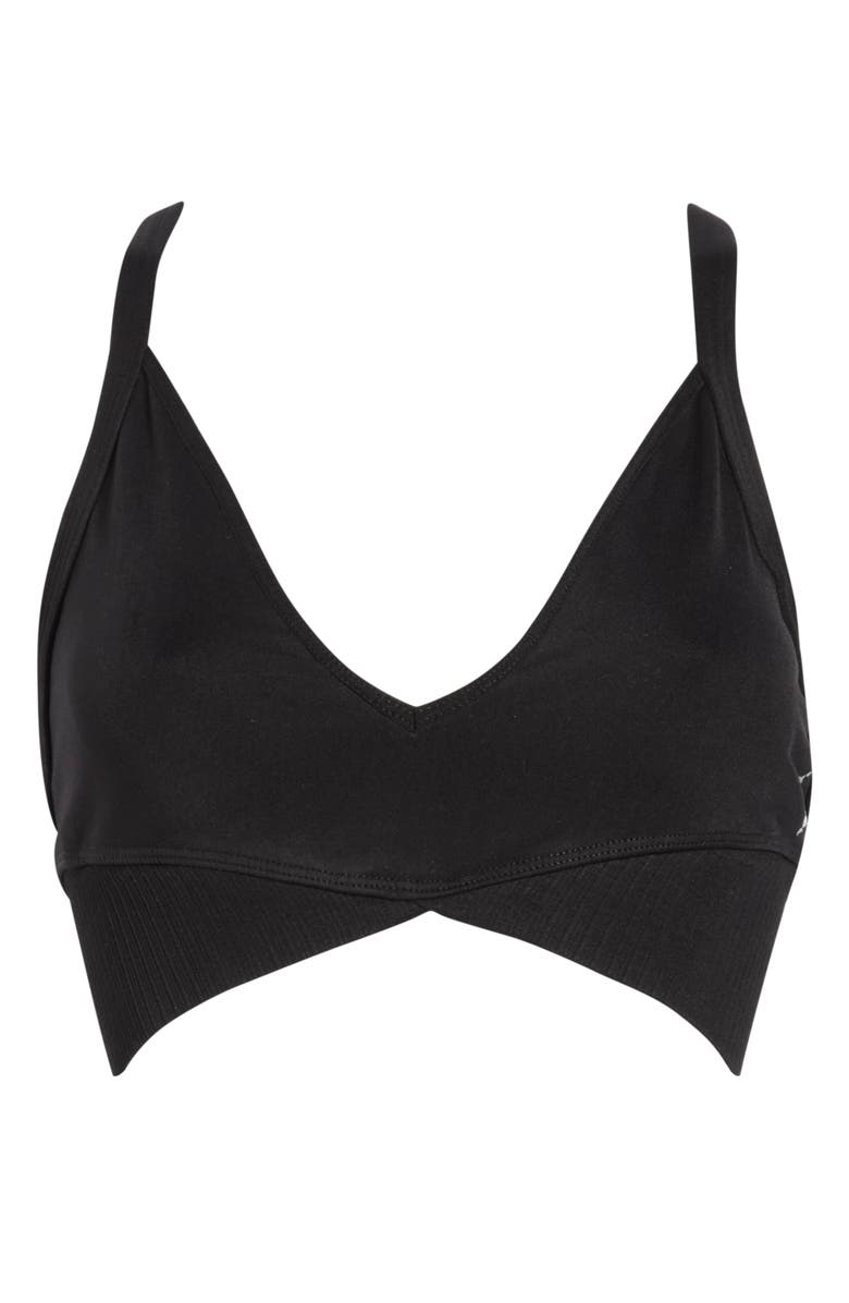 Free People Good Karma Super Plunge Sports Bra, Main, color, Black