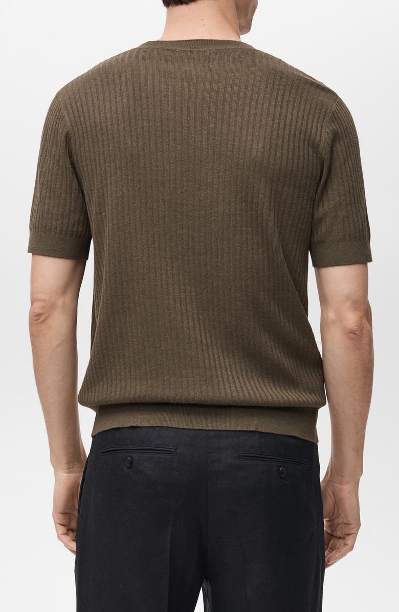 MANGO Textured Stripe Knit Top, Alternate, color, 