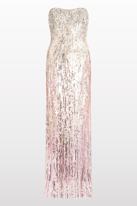 Cesonia Embellished Strapless Maxi Dress