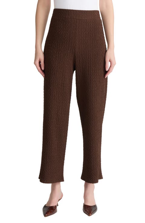 Puckered Wide Leg Pull-On Ankle Pants (Regular & Petite)