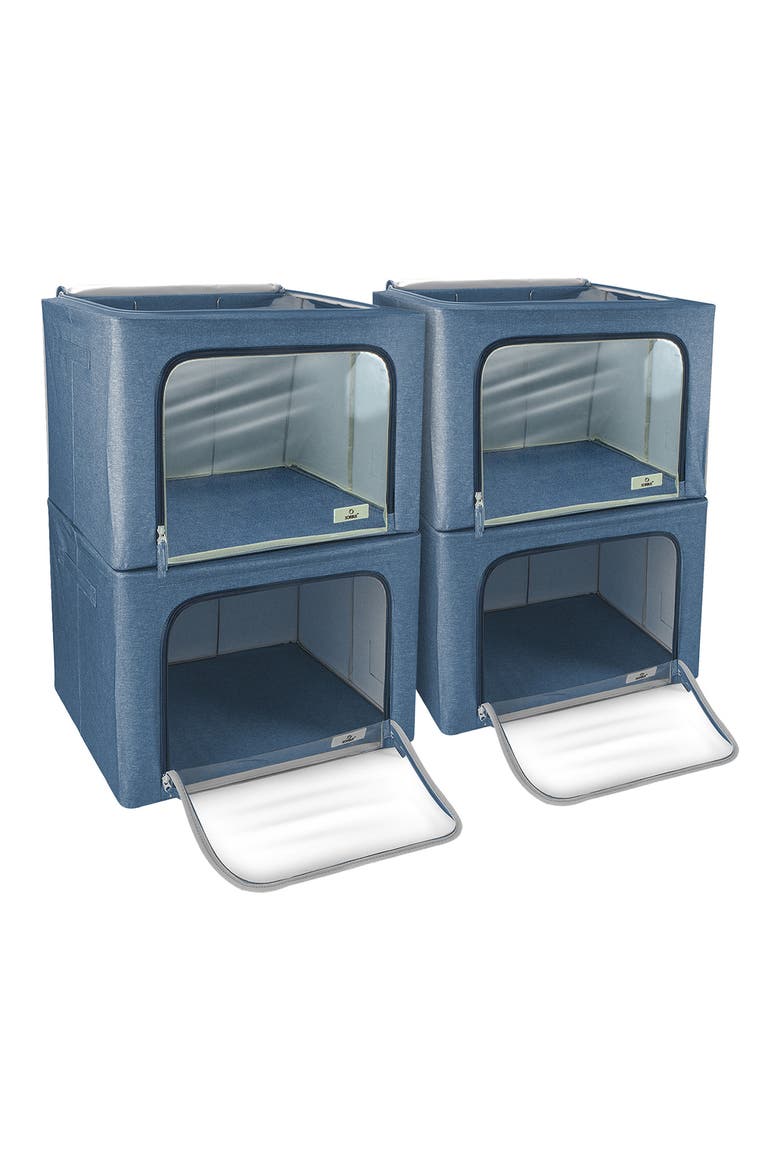 4-Pack Jumbo Foldable Storage Boxes, Main, color, BLUE