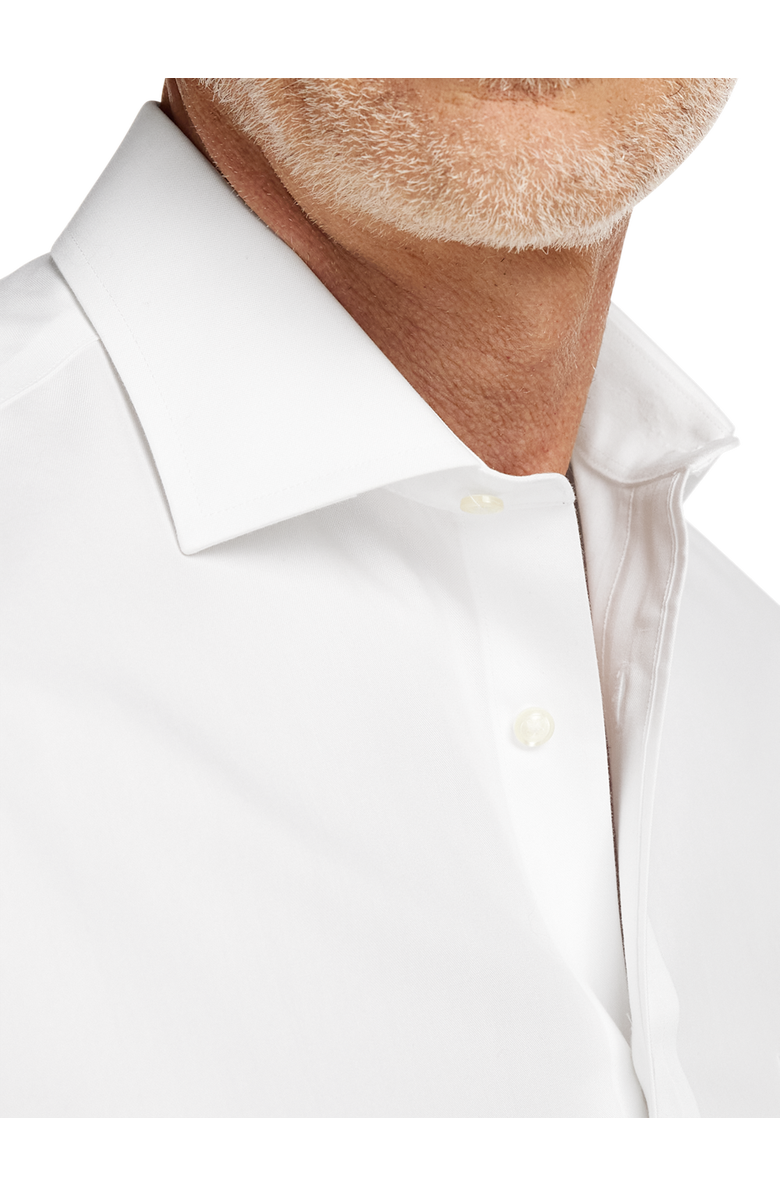 Paul Fredrick Non-iron Cotton Pinpoint Solid Spread Collar Dress Shirt, Alternate, color, White