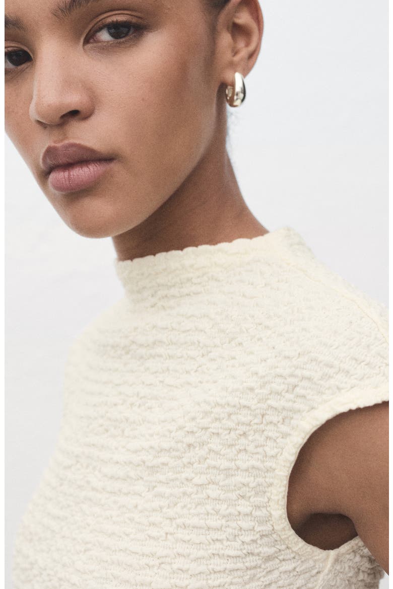 Textured Cotton Blend Top, Alternate, color, OFF WHITE