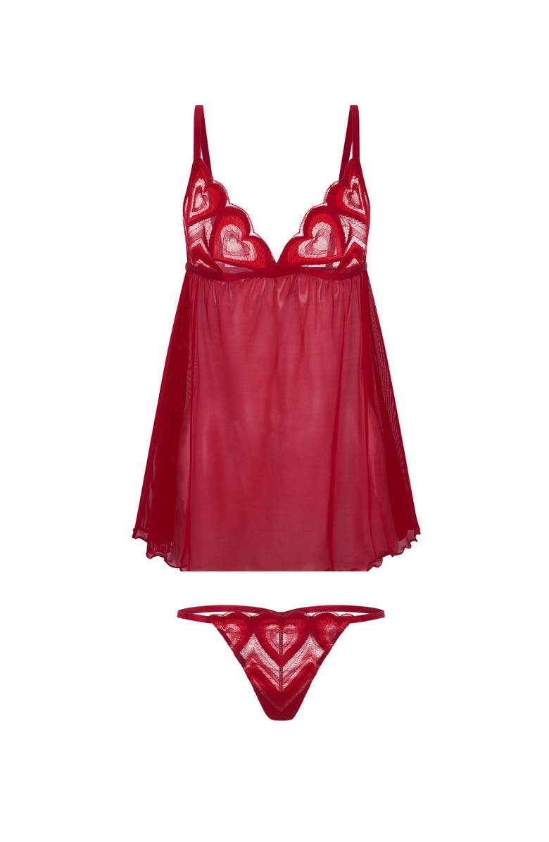 Adore Me Amorata Babydoll Lingerie, Alternate, color, Jester Red