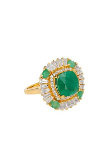 Ys Gems Green Beryl Cocktail Ring In Green