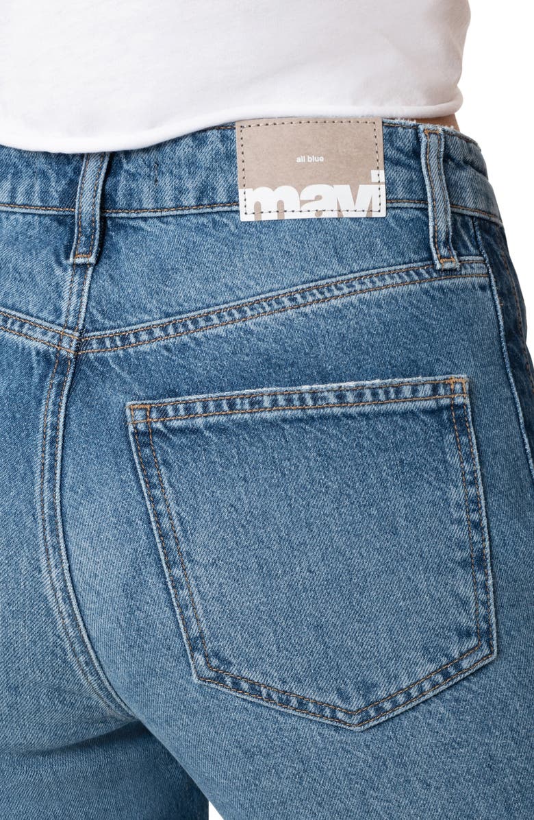 Mavi Jeans Savannah High Waist Raw Hem Crop Relaxed Straight Leg Jeans, Alternate, color, Mix Blue