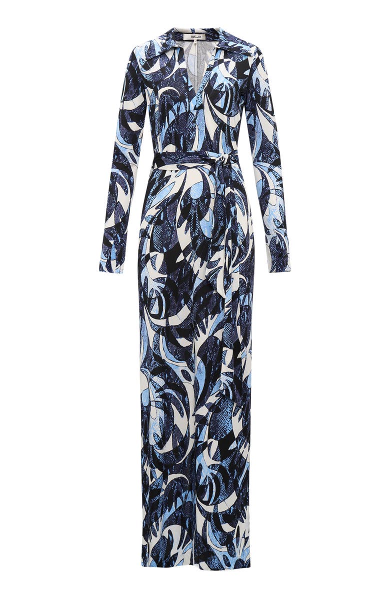 DVF Caprera Long Sleeve Maxi Shirtdress, Alternate, color, Serpant Dance