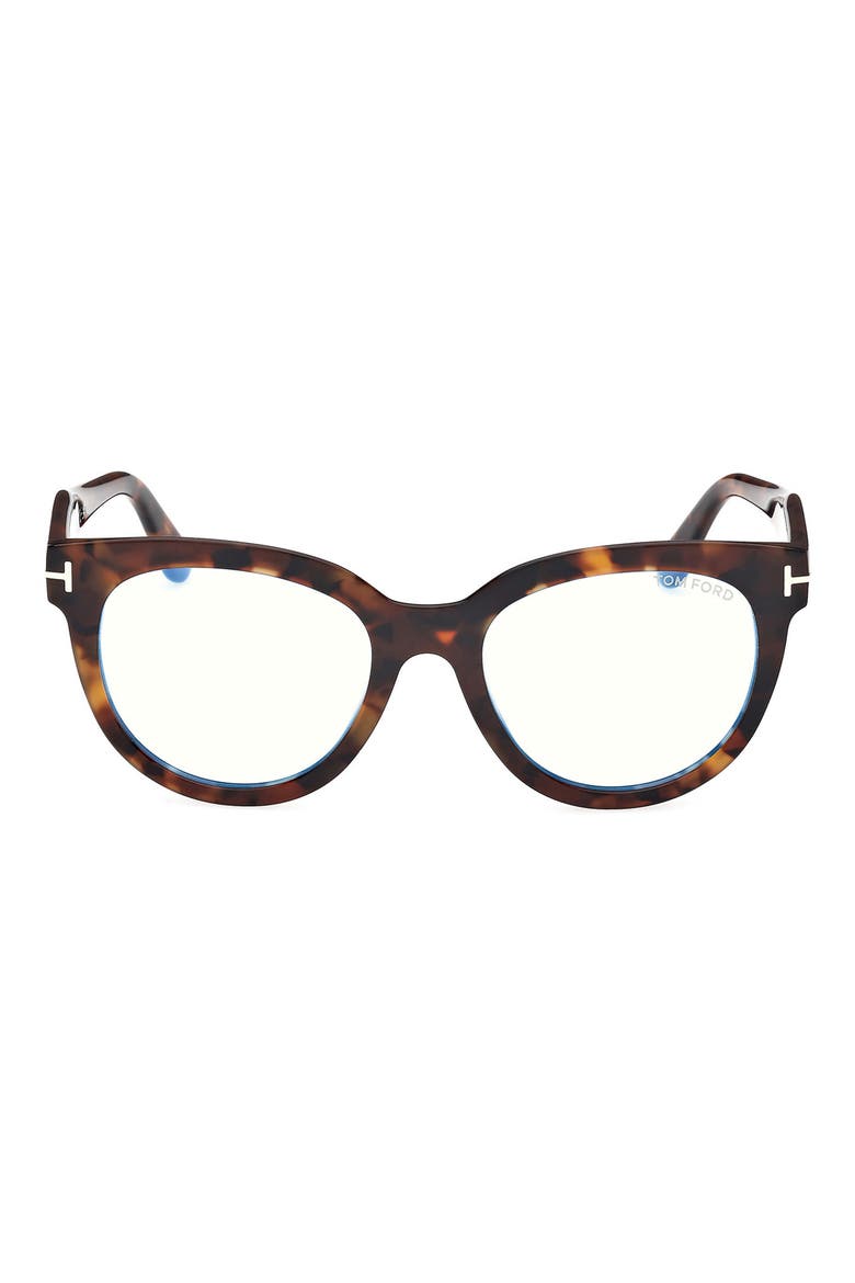 52mm Butterfly Blue Light Blocking Glasses, Main, color, HAVANA