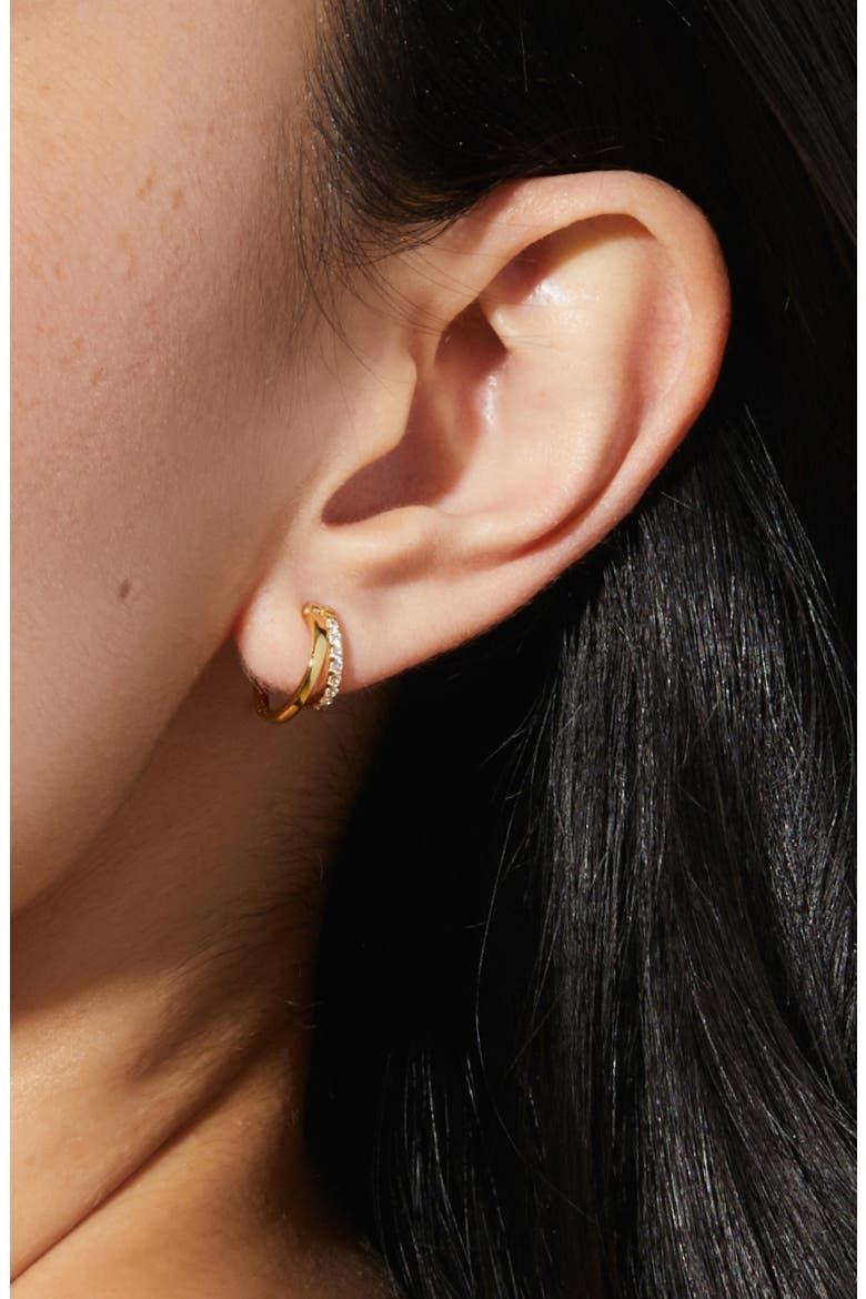 Double Hoop Earrings - Toda Mini, Alternate, color, Gold