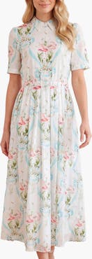 Needle & Thread Floral Ribbon Cotton Short Sleeve Dress
