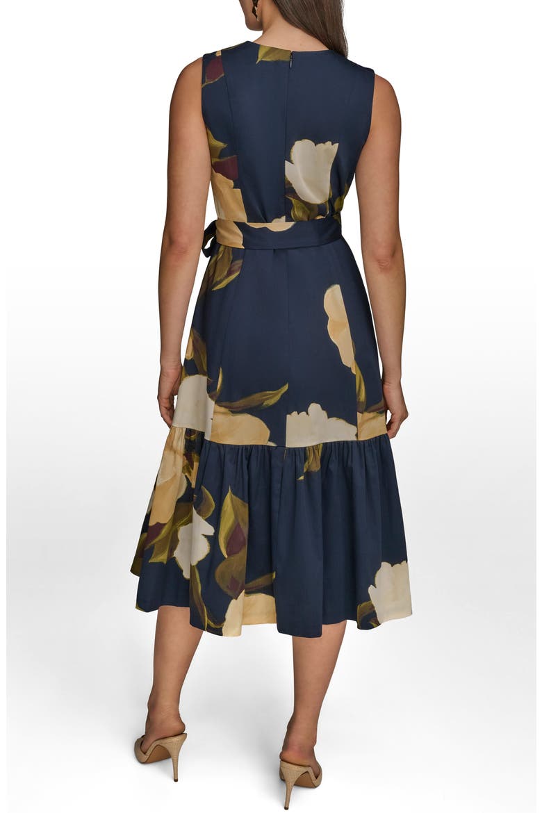 Sleeveless Faux Wrap Midi Dress, Alternate, color, INK MULTI