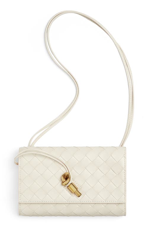 Bottega Veneta Andiamo Intrecciato Leather Slim Shoulder Bag in 9195 Sea Salt-M Brass at Nordstrom