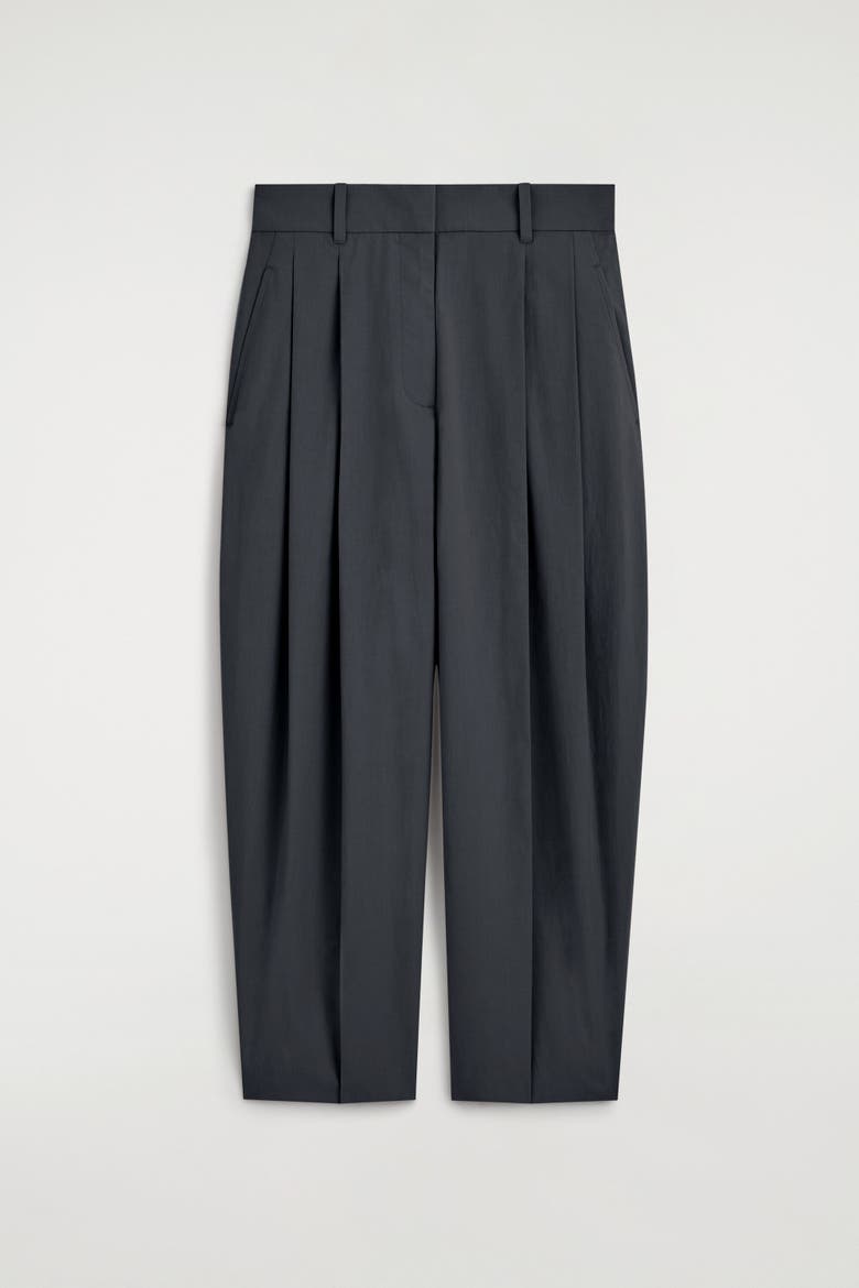 Tailored Cotton Balloon-leg Pants, Alternate, color, NAVY